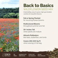 Traditional Wildflower Seed Mix - Easy-to-Grow Colorful Garden Blooms 7 Traditional Wildflower Seed Mix - Easy-to-Grow Colorful Garden Blooms -Eden Brothers Shop back to basic SMCAT122 qb3 st1