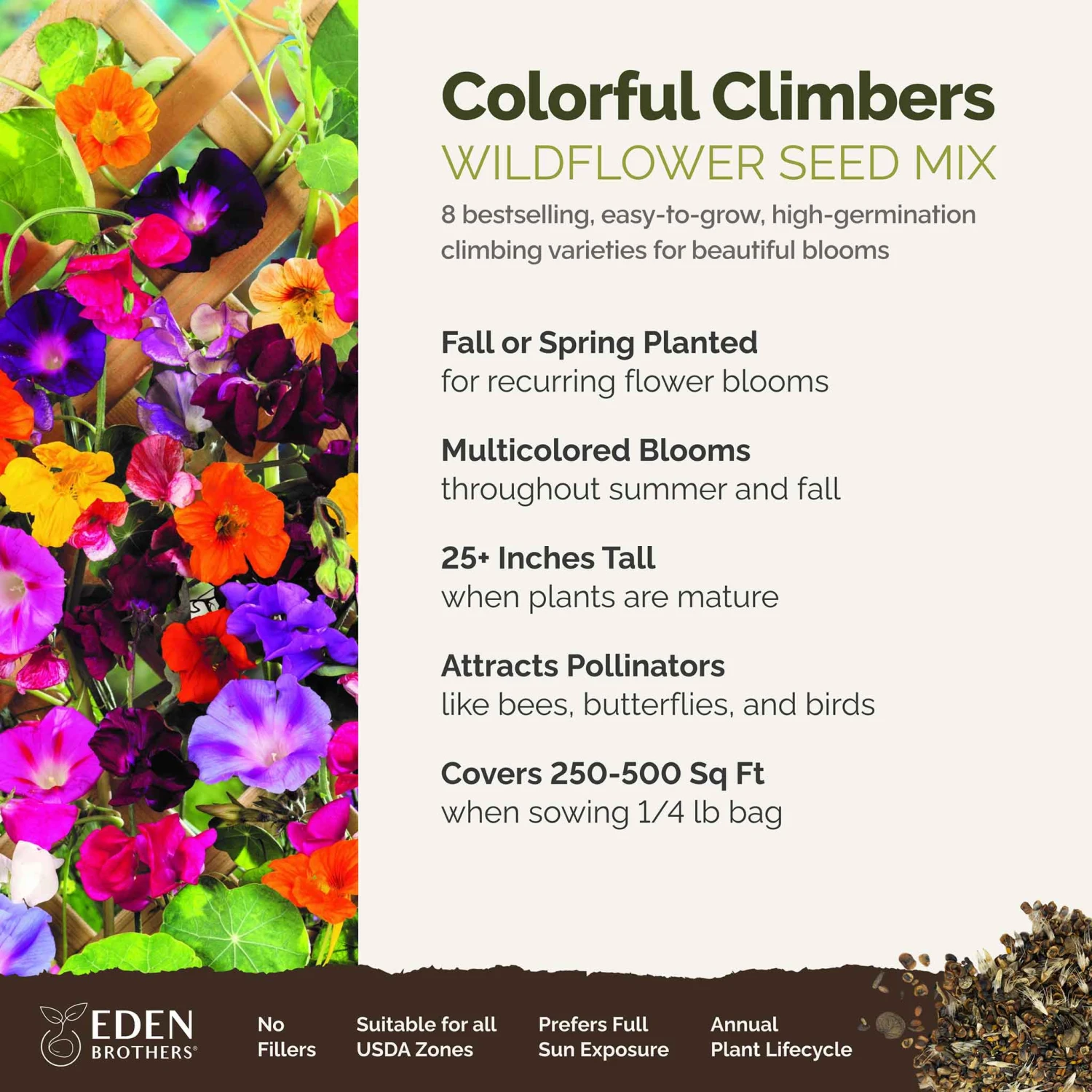 Colorful Climbers - Climbing Flower Seed Mix 2 Colorful Climbers - Climbing Flower Seed Mix - Image 2