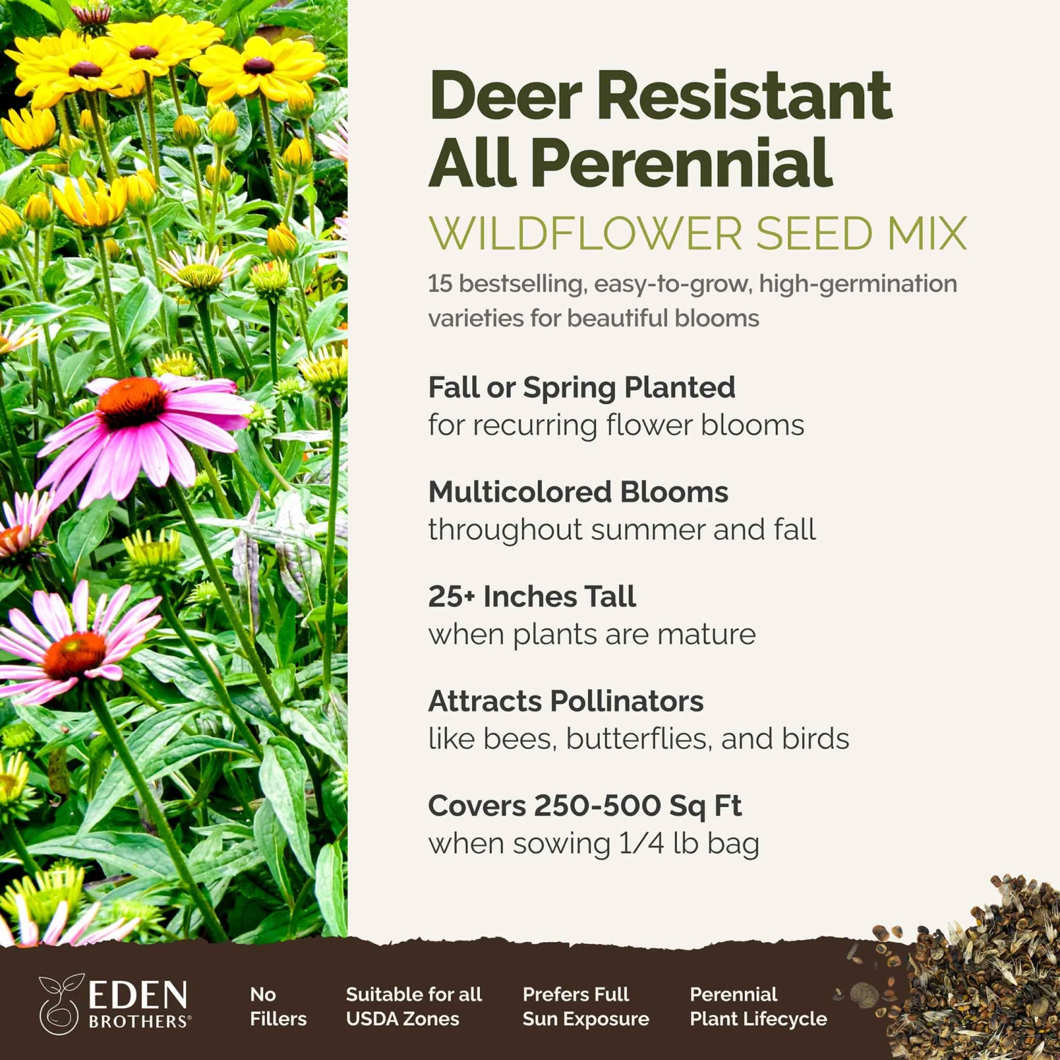 Deer Resistant All Perennial Wildflower Seed Mix 2 Deer Resistant All Perennial Wildflower Seed Mix - Image 2